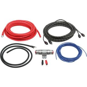 Audio Kabelset voor Auto Versterker - Kabel voor 1500 Watt Subwoofer - Set  van 4 Kabels - 5 Meter (CPK20D)