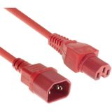 C15 - C14 stroomkabel voor UPS/PDU - 3x 1,00mm (rubber) / rood - 0,50 meter