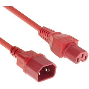 C15 - C14 stroomkabel voor UPS/PDU - 3x 1,00mm (rubber) / rood - 0,50 meter