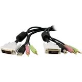 StarTech.com 1,80m 4-in-1 USB Dual-Link DVI-D KVM-switch Kabel met Audio en Microfoon