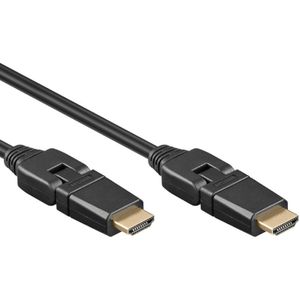 HDMI 1.4 Kabel - 4K 30Hz - Volledig draaibaar - Verguld - 5 meter - Zwart