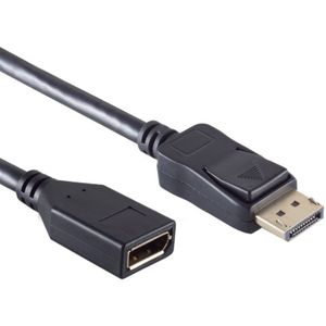 DisplayPort v1.2 Verlengkabel - 4K 60Hz - 2 meter - Zwart