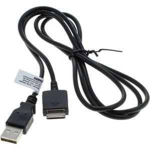 USB kabel voor Sony MP3 Walkman Player - 22-pins WM-Port - 1 meter - Zwart