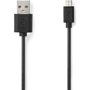 USB-A naar Micro USB-B Kabel - USB 2.0 - Basic - 3 meter - Zwart