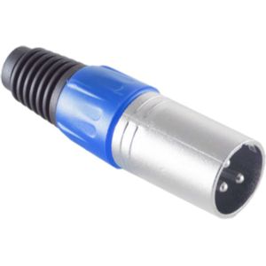 Soldeerbare XLR 3-pin Connector (m) - Met Trekontlasting - Metaal - Blauw