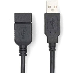 USB-A 2.0 Verlengkabel - 1 meter - Zwart