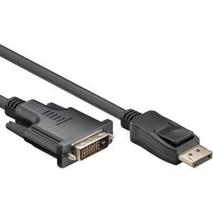 DisplayPort v1.2 naar DVI-D Kabel - 24+1 - Dual Link - Full HD 60Hz - 1,5 meter - Zwart