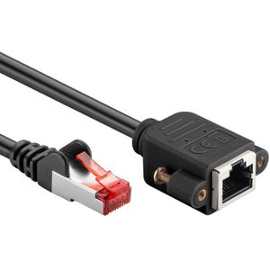 FTP CAT6 Gigabit Netwerk Verlengkabel - Inbouwchassis - CU - 1 meter - Zwart