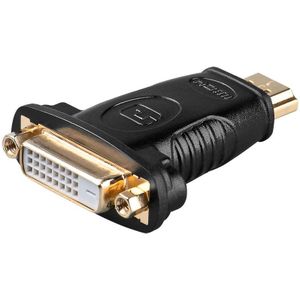 DVI-D (v) - HDMI (m) Adapter - 24+1 - Dual Link - Verguld - Zwart
