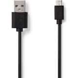 USB 2.0 Kabel A Male - Micro-B Male Rond 3.00 m Zwart