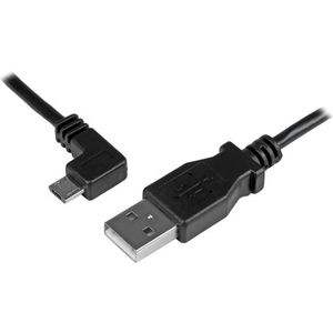 StarTech 1 m Micro-USB oplaad en sync kabel - M/M - Micro-USB  haaks naar links  - 30/24AWG
