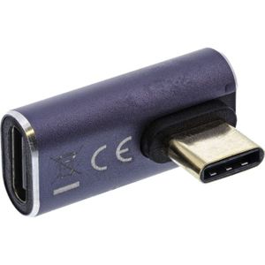 Haakse USB-C (v) naar USB-C (m) Adapter - USB4 - Haaks links en rechts verticaal - Metaal
