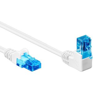 UTP CAT6A 10 Gigabit Netwerkkabel - 1 kant haaks - CCA - 1 meter - Wit