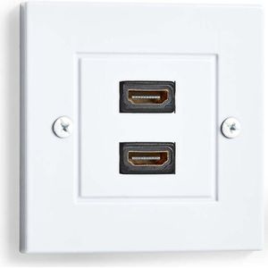 HDMI Wandcontactdoos - 2x HDMI Female - 4K@60Hz - HDMI Female - Zwart - 18 Gbps - Verguld - Envelop