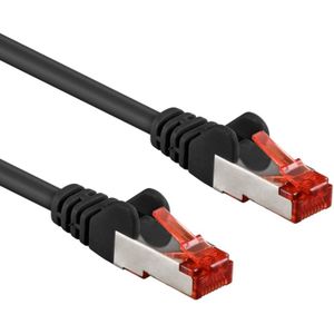 S/FTP CAT6 Gigabit Netwerkkabel - CU - 0,25 meter - Zwart