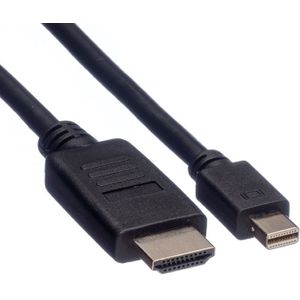 Mini DisplayPort naar HDMI Kabel - Full HD 60Hz - 1 meter - Zwart