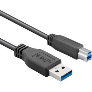 USB-A (m) - USB-B Kabel - USB 3.2 Gen 1 - 5 meter - Zwart