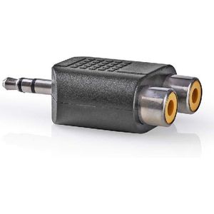 Stereo Tulp (v) - 3,5mm Stereo Jack (m) Adapter - Zwart