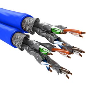 S/FTP CAT7A+ Duplex 10 Gigabit Netwerkkabel - CU - 22AWG - LSZH - Stug - 100 meter - Blauw