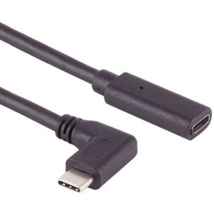 USB-C Verlengkabel - USB 3.2 Gen 2 - Een kant haaks (m) - 100W PD - 1 meter - Zwart