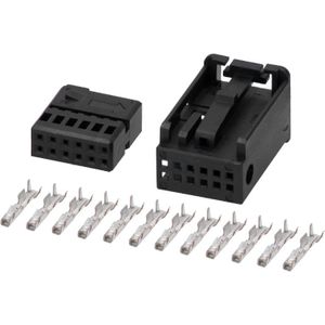 Quadlock Connector - Inclusief 12 Vrouwelijke Pinnen en C-behuizing - Zwart/Wit