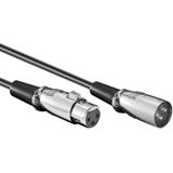 XLR 3-pin Microfoon- en Signaalkabel - Gebalanceerd - Metalen Connector - 2 meter - Zwart