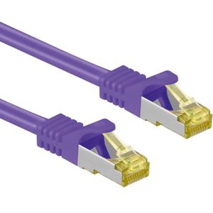 S/FTP CAT7 10 Gigabit Netwerkkabel - CU - 0,5 meter - Paars
