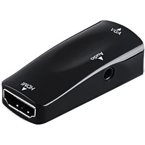 HDMI (v) naar VGA (v) Adapter - Full HD 60Hz - Met 3,5mm Stereo Jack(kabel) voor Audio - Zwart