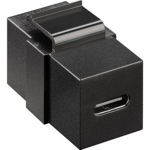 USB-C Keystone voor Patchpaneel - USB-C (v) naar USB-C (v) - Zwart