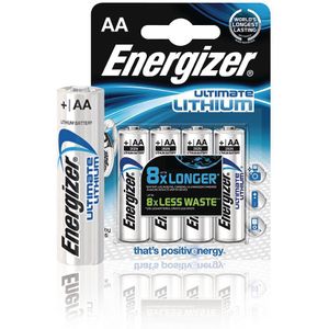 4x Energizer Lithium batterij AA