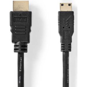 Mini HDMI - HDMI Kabel - 4K 30Hz - Verguld - 5 meter - Zwart