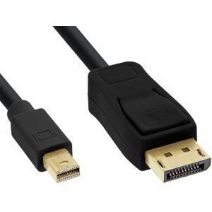 InLine Mini DisplayPort naar DisplayPort kabel - 4K 60Hz - 3 meter - Zwart