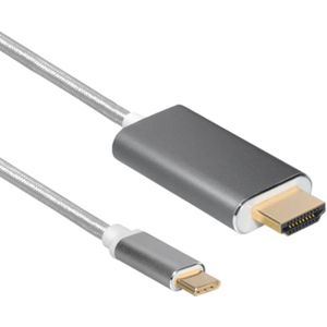 USB-C naar HDMI kabel - 4K 30Hz - 1,5 meter - Zilver