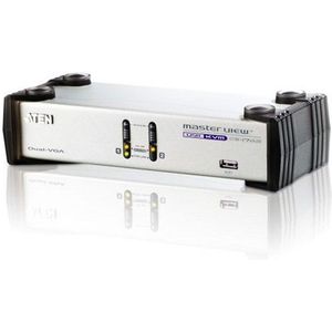 Aten CS1742 DualView 2 poorts KVM-Switch VGA, USB en audio