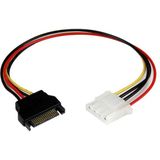 StarTech 30 cm SATA-naar-Molex LP4-voedingskabeladapter - F/M