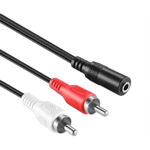 StarTech 3,5mm Stereo Jack (v) - Stereo Tulp (m) Kabel - 0,2 meter - Zwart