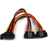 StarTech 15 cm vastklikkende SATA voeding-Y-splitterkabeladapter - M/F