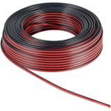 Luidspreker kabel (CCA) - 2x 2,50mm² / rood/zwart - 100 meter