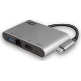 ACT USB C Multiport Dock met HDMI 4k 30Hz, USB 3.0, Ethernet en Powerdelivery 60W