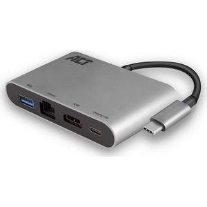 ACT USB C Multiport Dock met HDMI 4k 30Hz, USB 3.0, Ethernet en Powerdelivery 60W