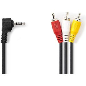 Composiet 3x Tulp (RCA) mannelijk naar JACK 3.5 mm video- en audiokabel 1 meter