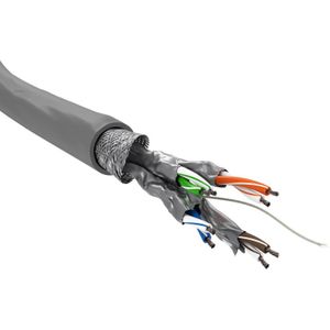 S/FTP CAT6 Gigabit Netwerkkabel - CCA - 26AWG - LSZH - Soepel - 100 meter - Grijs