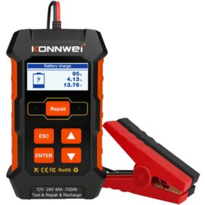 KONNWEI KW520 - Accutester - Zwart - Voor 12V en 24V Accu's - AGM EFB Gel en Lood