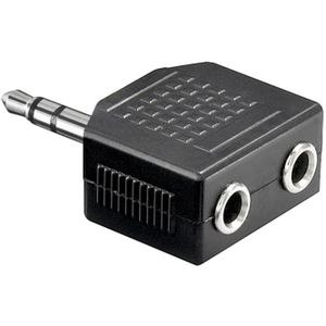 3,5mm (m) - 2x 3,5mm Stereo Jack (v) Splitter Adapter - Zwart