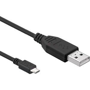 USB Micro B naar USB-A kabel - USB2.0 - tot 1A / zwart - 0,15 meter