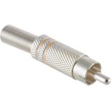 Soldeerbare Mono Tulp Connector (m) - Metaal - Zilver - Geel accent