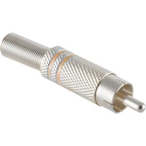 Soldeerbare Mono Tulp Connector (m) - Metaal - Zilver - Geel accent