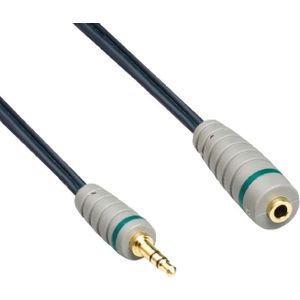 Bandridge 3,5mm Stereo Jack Verlengkabel - Verguld - 3 meter - Zwart