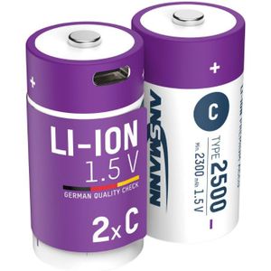 Oplaadbare C Batterij (baby) Ansmann LR15 USB-C Li-ion 1.5 V 2500 MAh 2 Stuk(s)