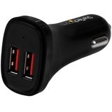 StarTech Dubbele USB autolader - dual USB - 24W/4.8A - 2 poorts - zwart